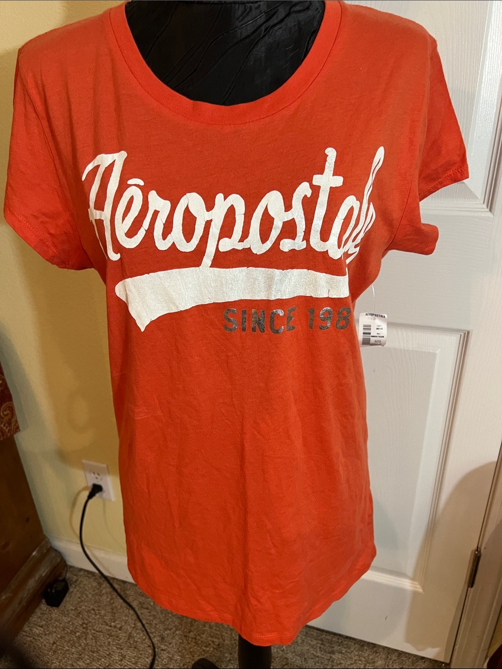 Aeropostale Orange Crewneck Graphic Tee